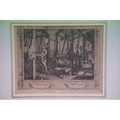 495 - Set of four Hogarth prints, 21 x 27cm, all gilt framed