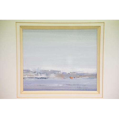 502 - Des Hawkins, Cardiff Bay, gouache, signed in pencil lower right, label verso, exhibited at the Royal... 