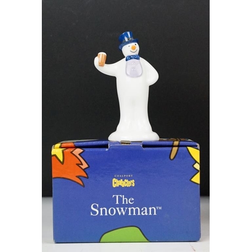 80 - For boxed Coalport Characters ' The Snowman ' porcelain figures to include The Mohican (SMGW42), Top... 