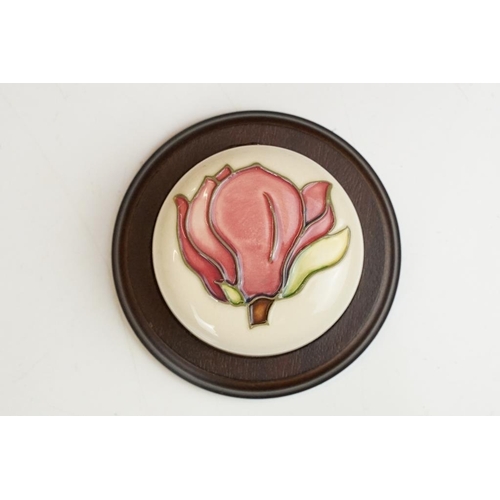 82 - Moorcroft Magnolia pattern bowl and paperweight, on cream ground. (Bowl approx 12cm diameter, impres... 