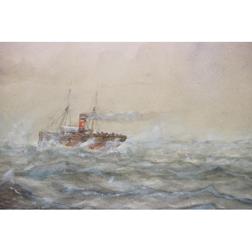 506 - M.S. Adams, nautical scene, watercolour, signed lower right and dated 190?, 49 x 74.5cm, gilt framed