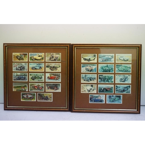 517 - Large collection of framed cigarette cards, to include: Benson's 