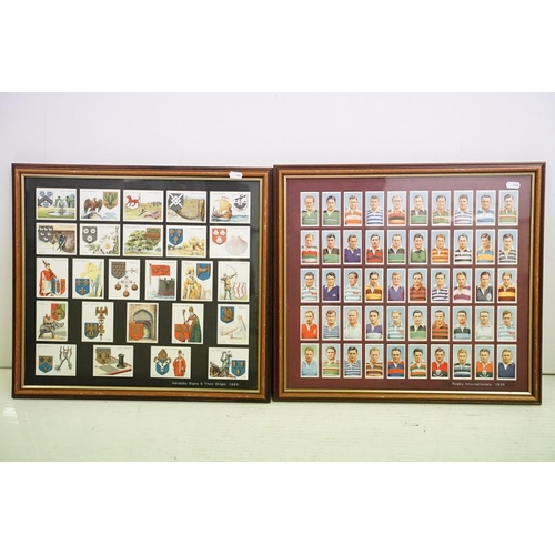 517 - Large collection of framed cigarette cards, to include: Benson's 