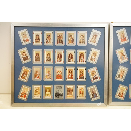 517 - Large collection of framed cigarette cards, to include: Benson's 