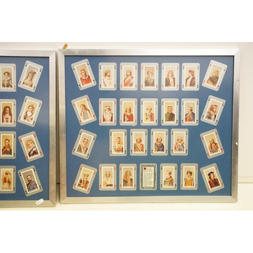 517 - Large collection of framed cigarette cards, to include: Benson's 