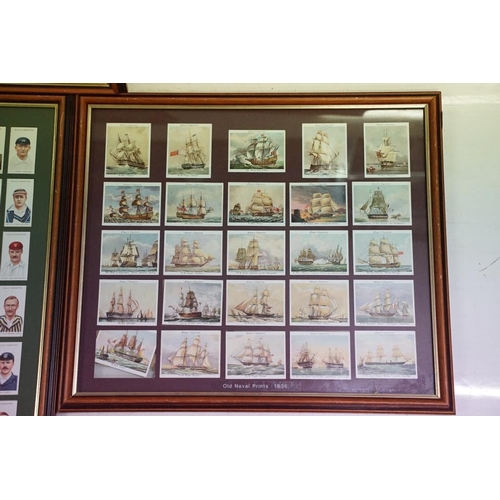 517 - Large collection of framed cigarette cards, to include: Benson's 