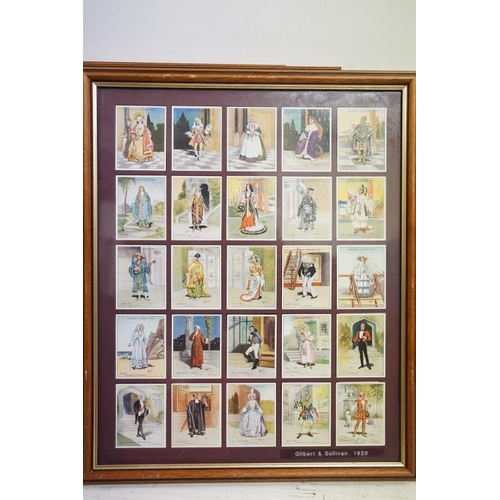 517 - Large collection of framed cigarette cards, to include: Benson's 