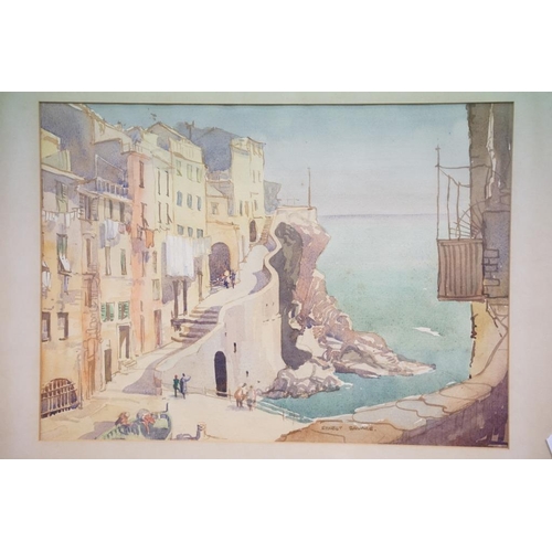 521 - Ernest Savage (1910 - 1992), Italian scene, watercolour, signed lower right, inscribed verso ' Rioma... 