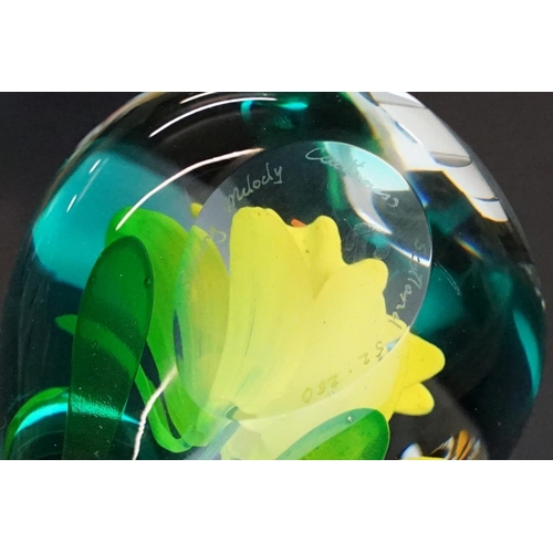 95 - Four boxed Caithness ltd edn glass paperweights with certificates, to include Spring Melody (ltd edn... 