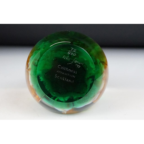 95 - Four boxed Caithness ltd edn glass paperweights with certificates, to include Spring Melody (ltd edn... 