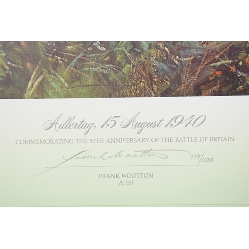 452 - Frank Wootton - ' Aldertag 15 August 1940 ' ltd edn colour print, commemorating the 50th anniversary... 