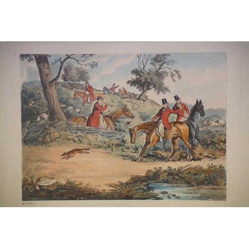 457 - Set of three after Henry Alken, fox hunting, colour prints, each 23 x 27cm, each framed and glazed, ... 