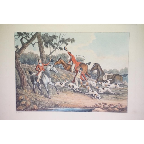 457 - Set of three after Henry Alken, fox hunting, colour prints, each 23 x 27cm, each framed and glazed, ... 