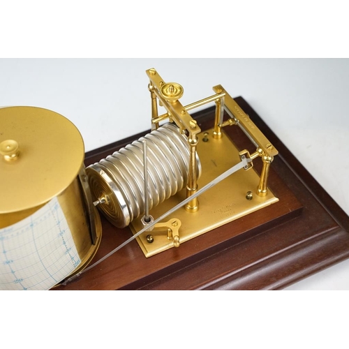 168 - 20th Century ' Short & Mason of London ' barograph, no. I 15847, housed within a glazed mahogany cas... 