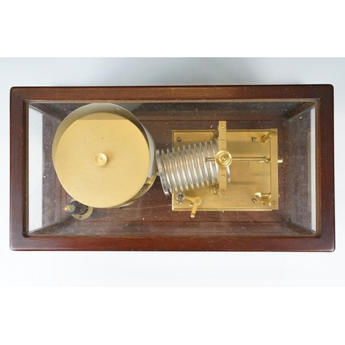 168 - 20th Century ' Short & Mason of London ' barograph, no. I 15847, housed within a glazed mahogany cas... 