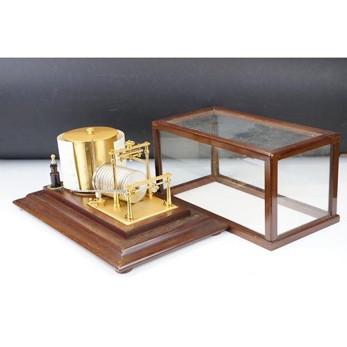 168 - 20th Century ' Short & Mason of London ' barograph, no. I 15847, housed within a glazed mahogany cas... 