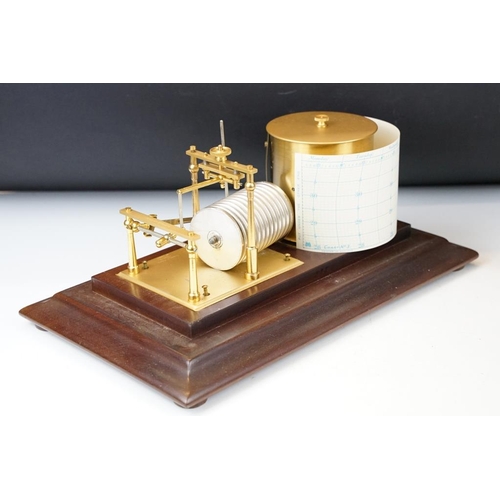 168 - 20th Century ' Short & Mason of London ' barograph, no. I 15847, housed within a glazed mahogany cas... 