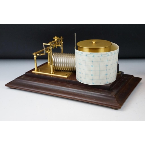 168 - 20th Century ' Short & Mason of London ' barograph, no. I 15847, housed within a glazed mahogany cas... 