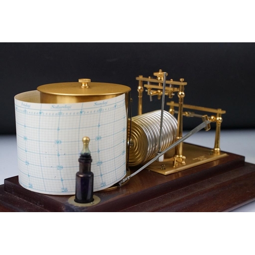 168 - 20th Century ' Short & Mason of London ' barograph, no. I 15847, housed within a glazed mahogany cas... 