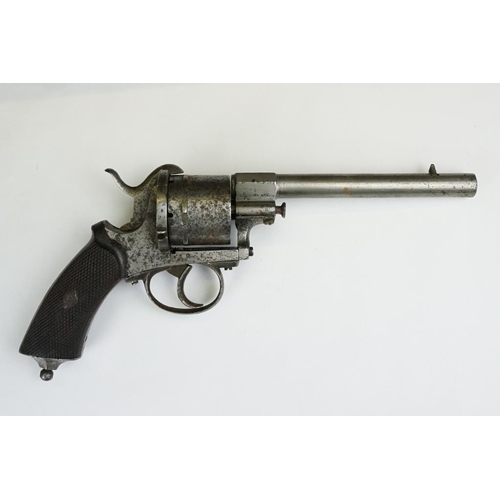 313 - An antique 19th century six shot pinfire revolver, no visible makers marks.