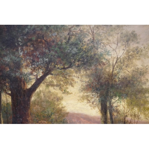 527 - Two 19th century oil on canvas lakeland views, signed 'Frank Allen?', one depicting a shepherd and h... 