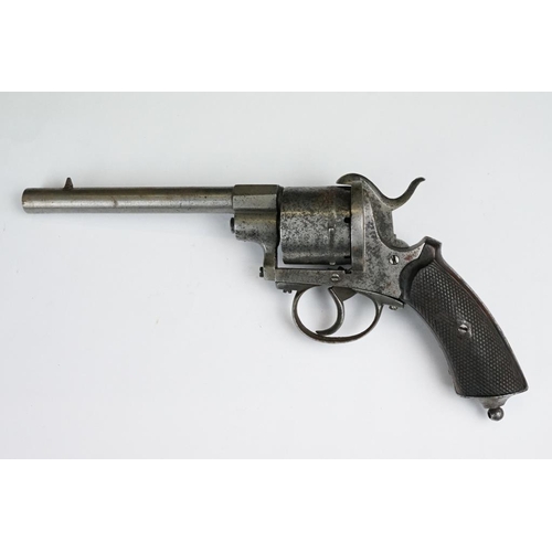 313 - An antique 19th century six shot pinfire revolver, no visible makers marks.