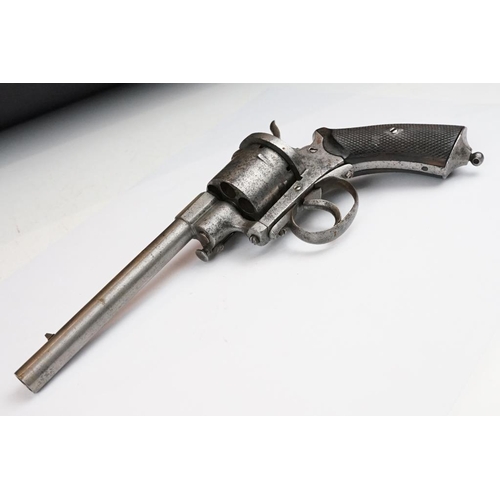 313 - An antique 19th century six shot pinfire revolver, no visible makers marks.