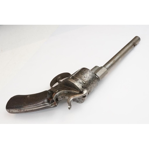 313 - An antique 19th century six shot pinfire revolver, no visible makers marks.