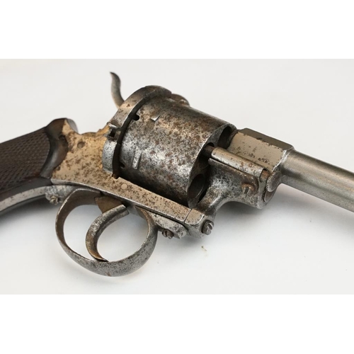 313 - An antique 19th century six shot pinfire revolver, no visible makers marks.