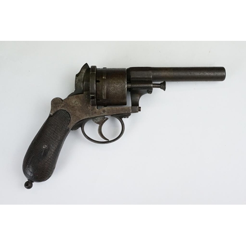 314 - An antique 19th century six shot pinfire revolver, no visible makers marks.