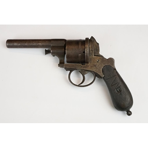 314 - An antique 19th century six shot pinfire revolver, no visible makers marks.