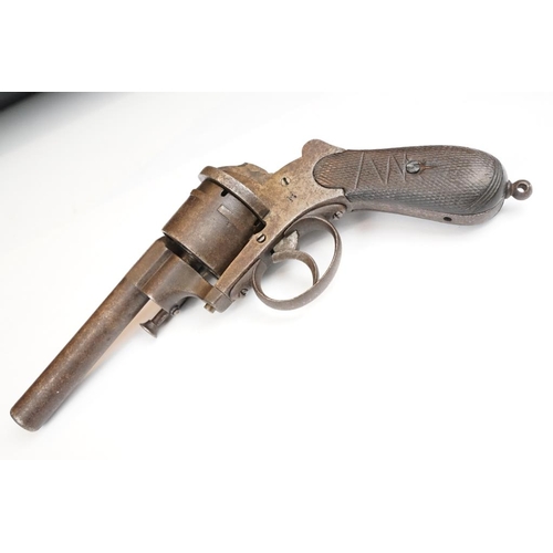 314 - An antique 19th century six shot pinfire revolver, no visible makers marks.