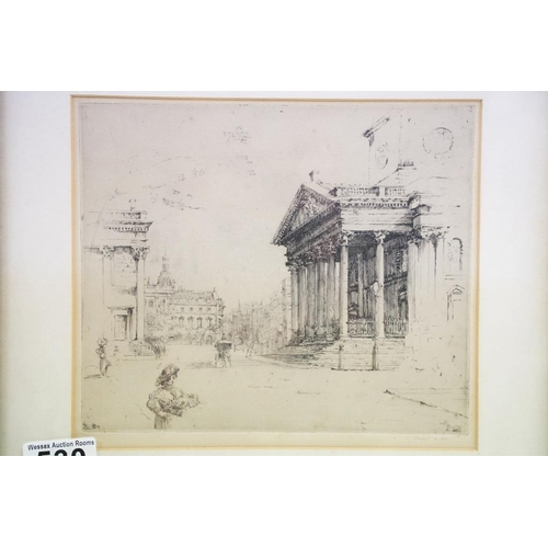 530 - Constance Mary Pott (1862 - 1957), St. Martin-in-the-Fields, etching, signed in pencil lower right, ... 