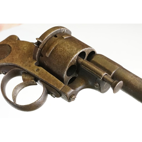 314 - An antique 19th century six shot pinfire revolver, no visible makers marks.