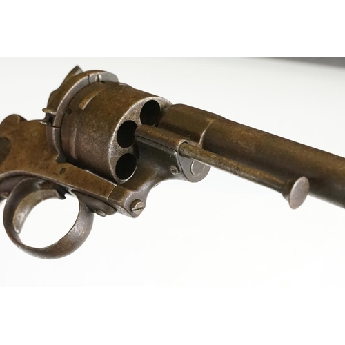 314 - An antique 19th century six shot pinfire revolver, no visible makers marks.