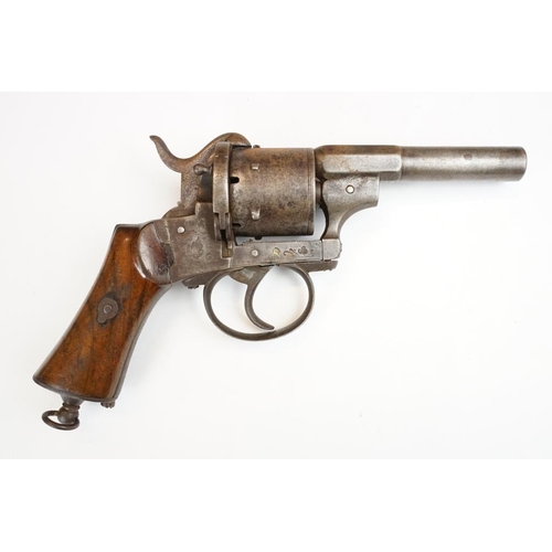 315 - An antique 19th century six shot pinfire revolver, no visible makers marks.