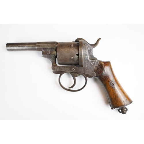 315 - An antique 19th century six shot pinfire revolver, no visible makers marks.