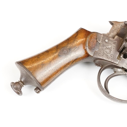 315 - An antique 19th century six shot pinfire revolver, no visible makers marks.