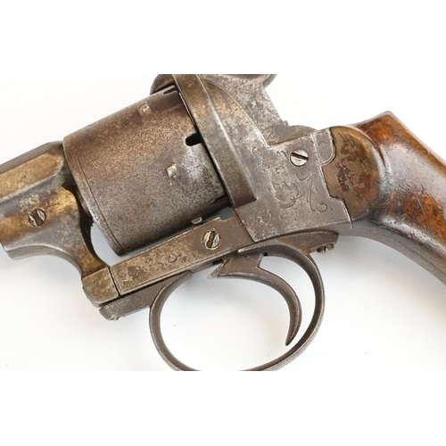 315 - An antique 19th century six shot pinfire revolver, no visible makers marks.