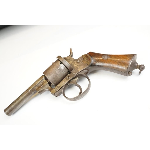 315 - An antique 19th century six shot pinfire revolver, no visible makers marks.