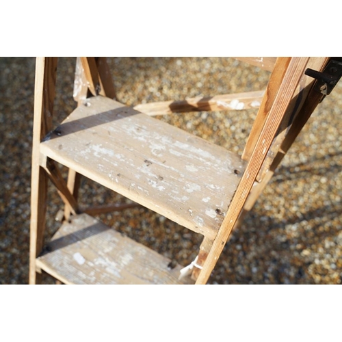 536 - ' Hatherley ' vintage wooden folding decorators step ladder, approx 130cm high