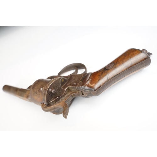 315 - An antique 19th century six shot pinfire revolver, no visible makers marks.