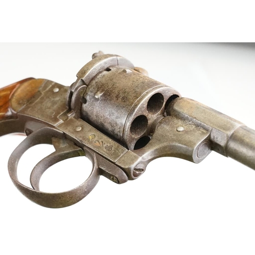 315 - An antique 19th century six shot pinfire revolver, no visible makers marks.