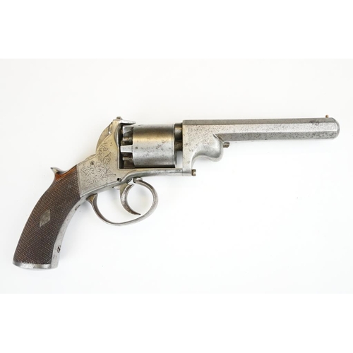 316 - An antique 19th century six shot percussion revolver, no visible makers marks, octagonal barrel and ... 