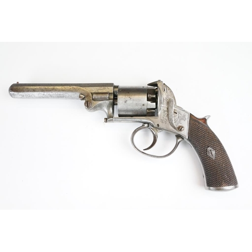 316 - An antique 19th century six shot percussion revolver, no visible makers marks, octagonal barrel and ... 