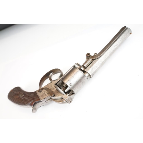 316 - An antique 19th century six shot percussion revolver, no visible makers marks, octagonal barrel and ... 