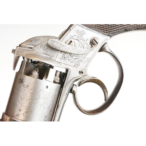 316 - An antique 19th century six shot percussion revolver, no visible makers marks, octagonal barrel and ... 