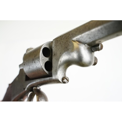 316 - An antique 19th century six shot percussion revolver, no visible makers marks, octagonal barrel and ... 