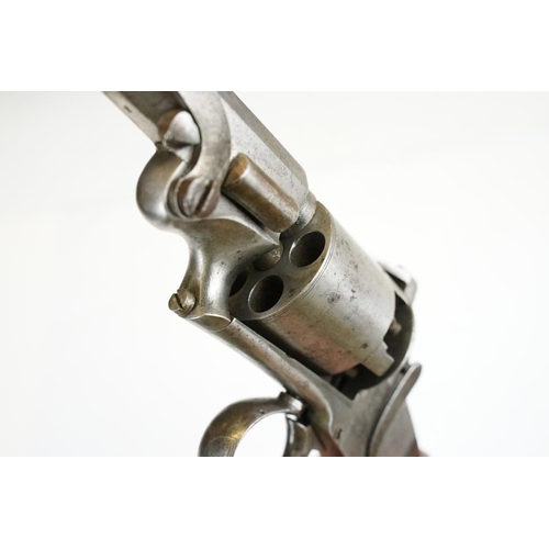 316 - An antique 19th century six shot percussion revolver, no visible makers marks, octagonal barrel and ... 