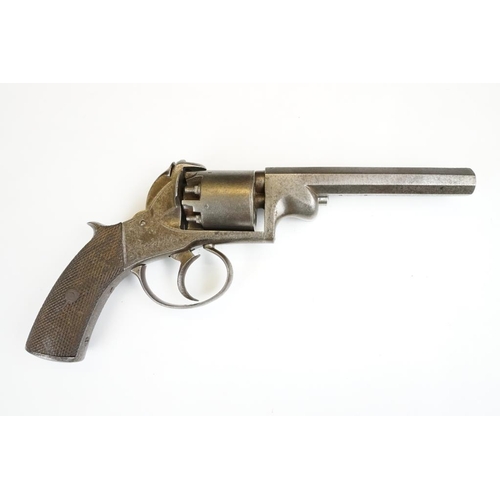 317 - An antique 19th century six shot percussion revolver, no visible makers marks, octagonal barrel and ... 